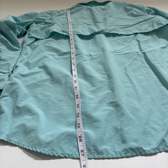 Columbia PFG Shirt Womens Large Turquoise Long Sleeve Performance Vented Outdoor - Picture 7 of 9